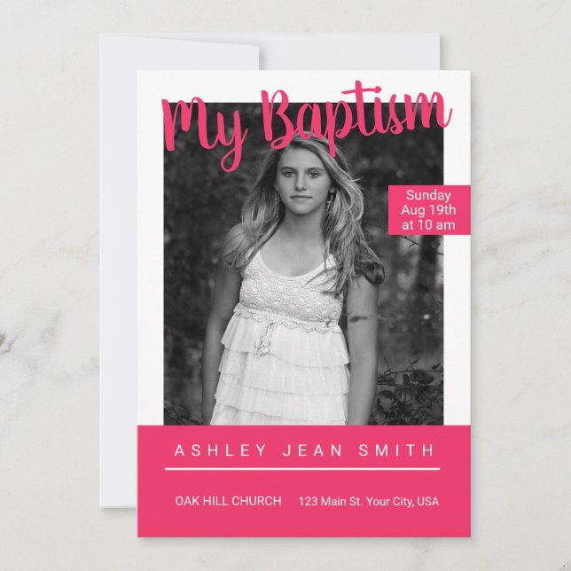 Magazine Cover Teen Baptism Invitation (Front)