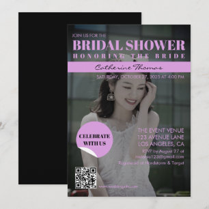 Magazine Cover Trendy Dark Photo Invitation