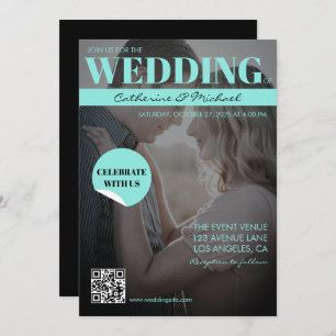 Magazine Cover Trendy Dark Photo Invitation
