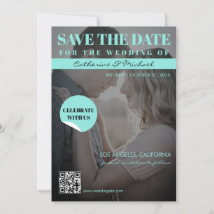 Magazine Cover Trendy Dark Photo  Save The Date