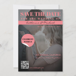 Magazine Cover Trendy Dark Photo Save The Date
