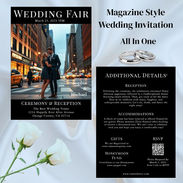 Magazine Cover Wedding in the City Invitation (Magazine Cover Wedding in the City Invitation All in One)