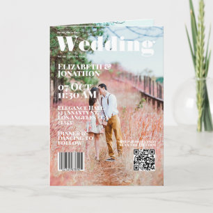 Magazine Cover Wedding QR Code Invitation