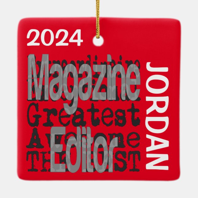 Magazine Editor Extraordinaire CUSTOM Ceramic Ornament (Back)