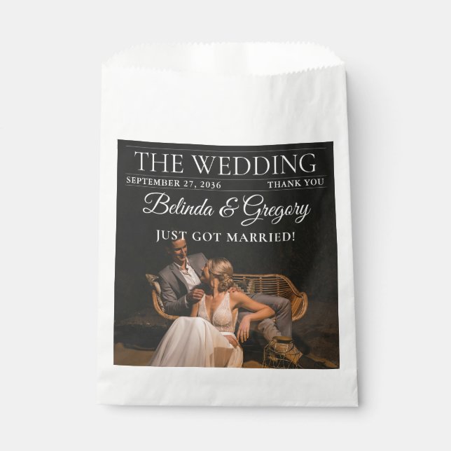 Magazine Editorial Newspaper Photos Wedding  Favour Bag (Front)