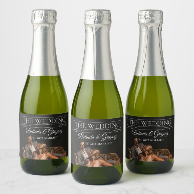 Magazine Editorial Newspaper Photos Wedding  Sparkling Wine Label (Bottles)