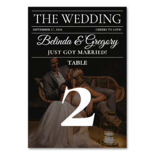 Magazine Editorial Newspaper Photos Wedding Table Number