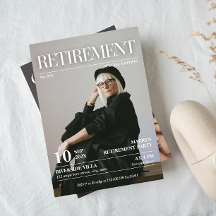 Magazine Editorial Newspaper Retirement Photo Invitation