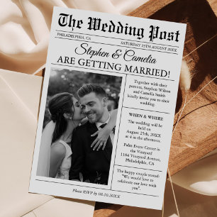 Magazine Editorial Newspaper Wedding Photo Details Invitation