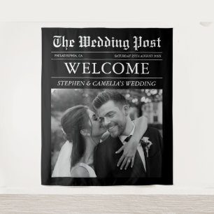 Magazine Editorial Newspaper Wedding Photo Tapestry