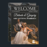 Magazine Editorial Photo Wedding Itinerary Program<br><div class="desc">A fun editorial magazine newspaper style wedding design. This editorial magazine newspaper wedding theme has been designed to mimic a modern fashion magazine with customised headlines, text and photos. This editorial magazine template will automatically position your uploaded photos into the viewed positions. A unique editorial magazine style wedding design ideal...</div>