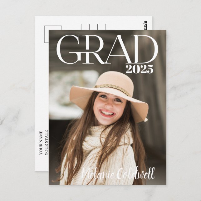 Magazine-Inspired Graduation Party Invitation  Postcard (Front/Back)