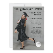 Magazine newspaper graduation invitations announce