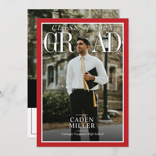 Magazine Newspaper Senior Graduation Invitation (Front/Back)