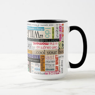 Magazine Print Phrase Typography Coffee Mug