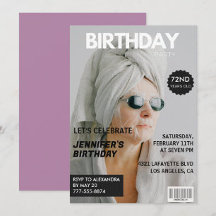  Magazine Stylish Photo 72nd birthday invitations 