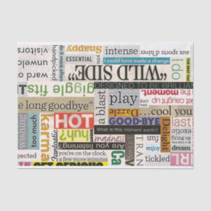 Magazine Typography Collage Tissue Paper