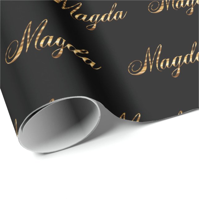 Magda gold design lettering wrapping paper (Roll Corner)