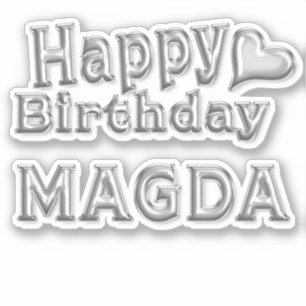 Magda Happy Birthday silver Sticker