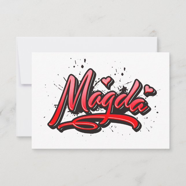 Magda Heart Splash Graffiti Card (Front)