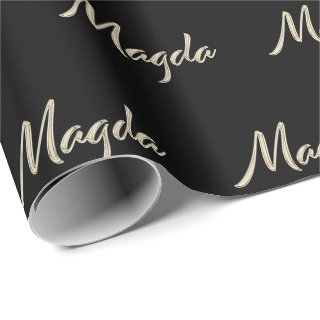 Magda white gold gift wrapping paper (Roll Corner)