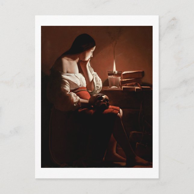 Magdalene with the Smoking Flame, La Tour Postcard (Front)