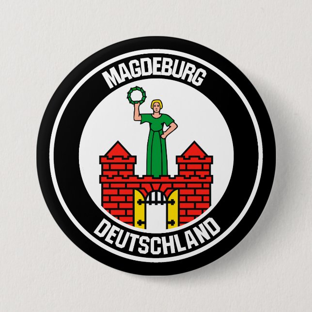 Magdeburg Round Emblem 7.5 Cm Round Badge (Front)