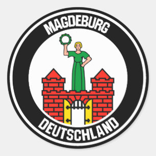Magdeburg Round Emblem Classic Round Sticker