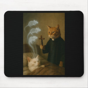 Mage Cat Meme Cat Exorcism Mouse Funny Fantasy Hum Pad
