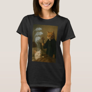Mage Cat Meme Cat Exorcism Mouse Funny Fantasy Hum T-Shirt