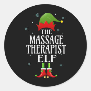Mage Therapist Elf Xmas Funny Family Matching Chri Classic Round Sticker