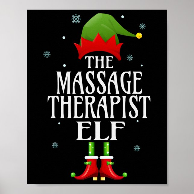 Mage Therapist Elf Xmas Funny Family Matching Chri Poster (Front)