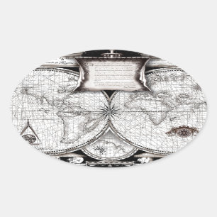 Magellan Map Oval Sticker