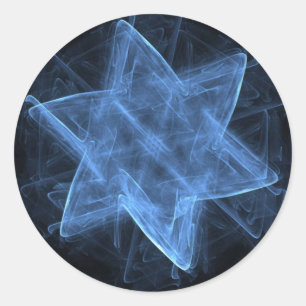 Magen David Fractal Classic Round Sticker