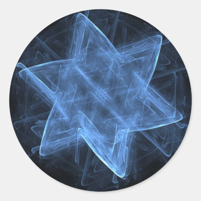 Magen David Fractal Classic Round Sticker (Front)