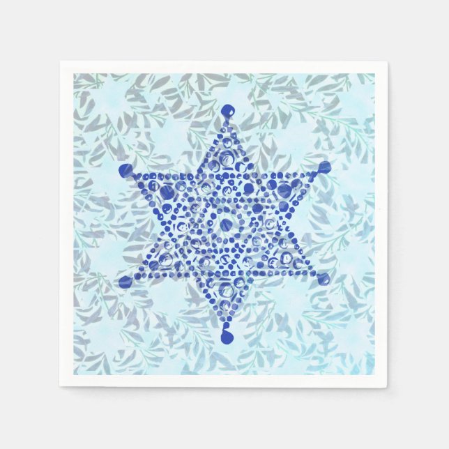Magen David on leaves Napkin (Front)