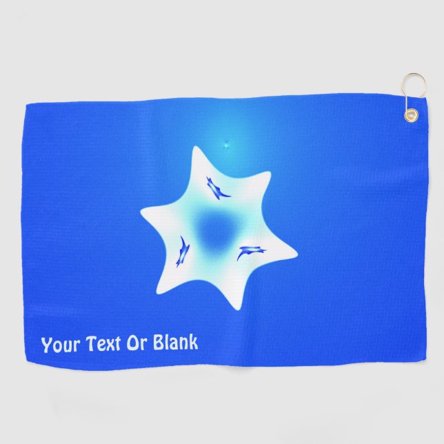 Magen Lavan (White Star) Golf Towel (Horizontal)