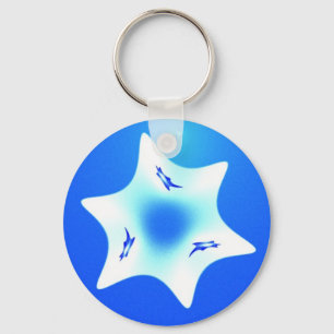 Magen Lavan (White Star) Key Ring