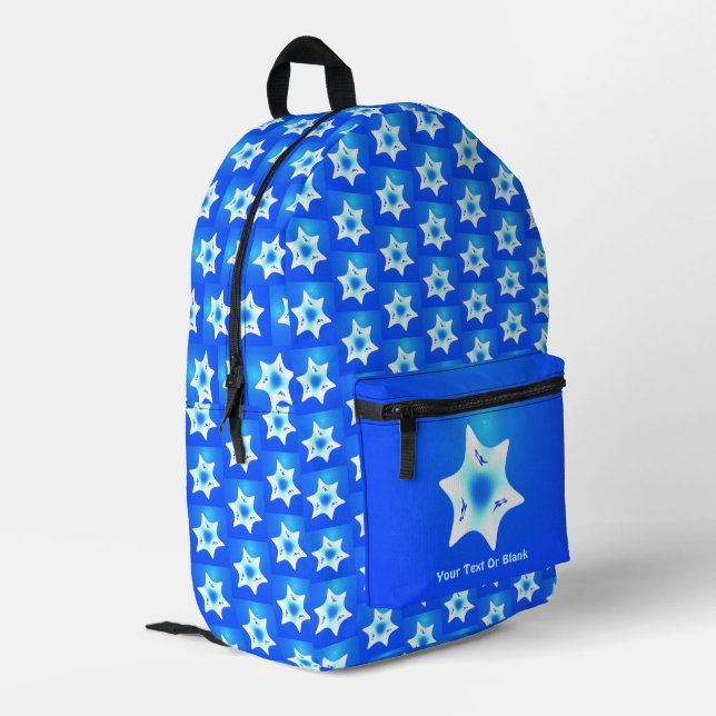 Magen Lavan (White Star) Printed Backpack (Back Corner Left)