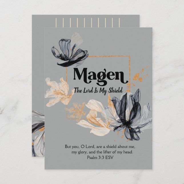 Magen | Names of God Devotional Scripture  Postcard (Front/Back)