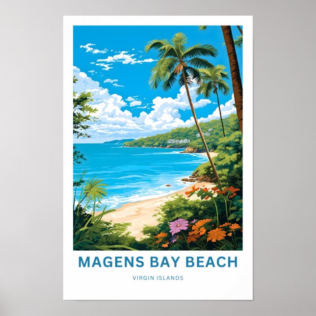 Magens Bay Beach Virgin Islands Travel Print (Front)
