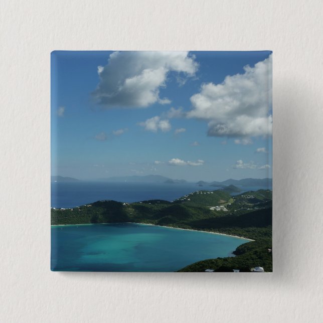 Magens Bay, St. Thomas Beautiful Island Scene 15 Cm Square Badge (Front)