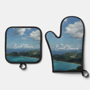 Magens Bay, St. Thomas Beautiful Island Scene Oven Mitt & Pot Holder Set