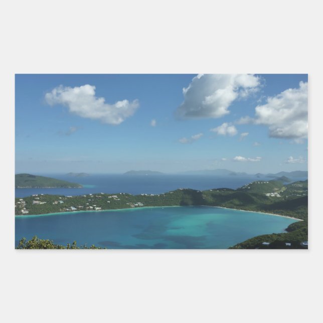Magens Bay, St. Thomas Beautiful Island Scene Rectangular Sticker (Front)