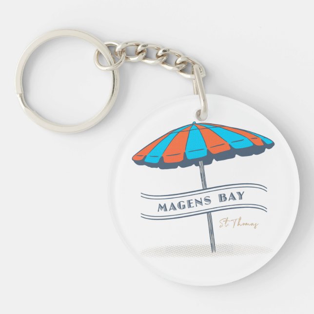 Magens Bay St Thomas USVI Caribbean Beach Time Key Ring (Front)