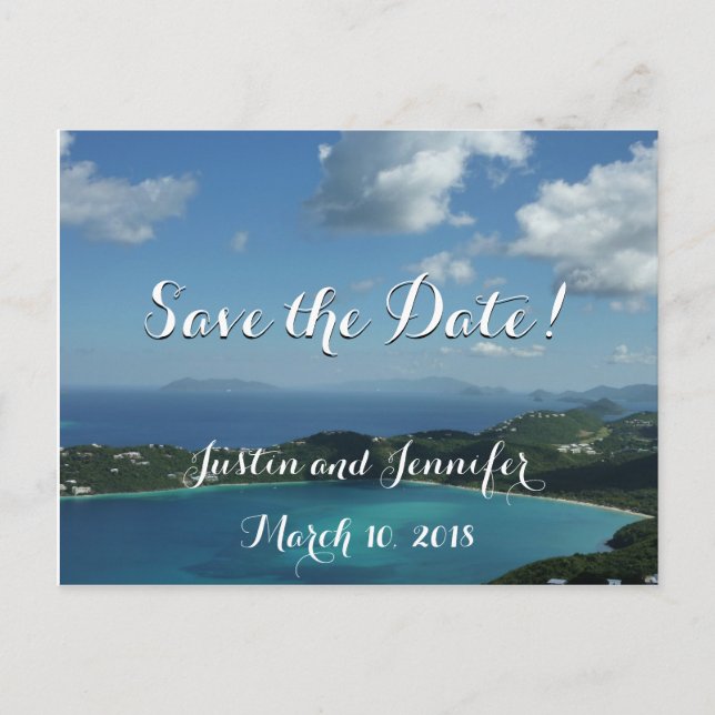 Magens Bay, St. Thomas Wedding Save the Date Announcement Postcard (Front)