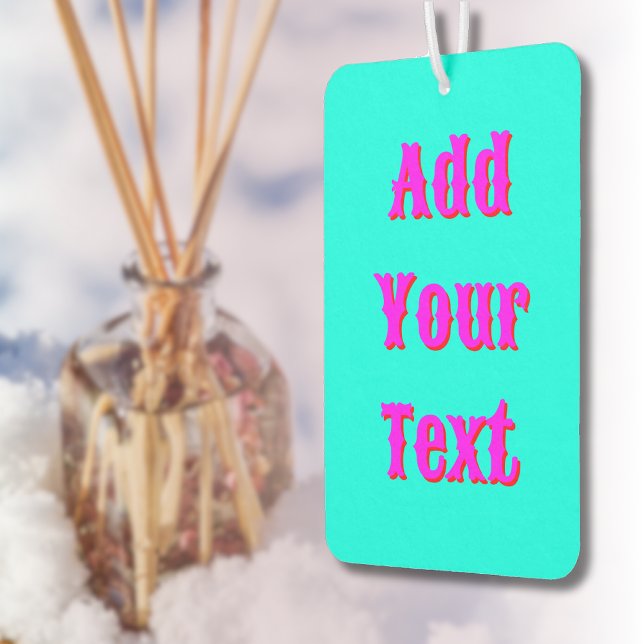 Magenta 3D Red Modern Name | Funny Neon Turquoise Car Air Freshener (Creator Uploaded)