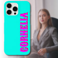 Magenta 3D Red Modern Name | Funny Turquoise