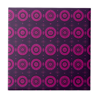 Magenta African Geometric Circle Pattern Decorativ Ceramic Tile