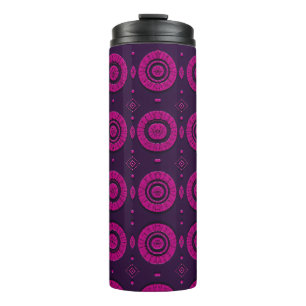Magenta African Geometric Circle Pattern Thermal T Tumbler